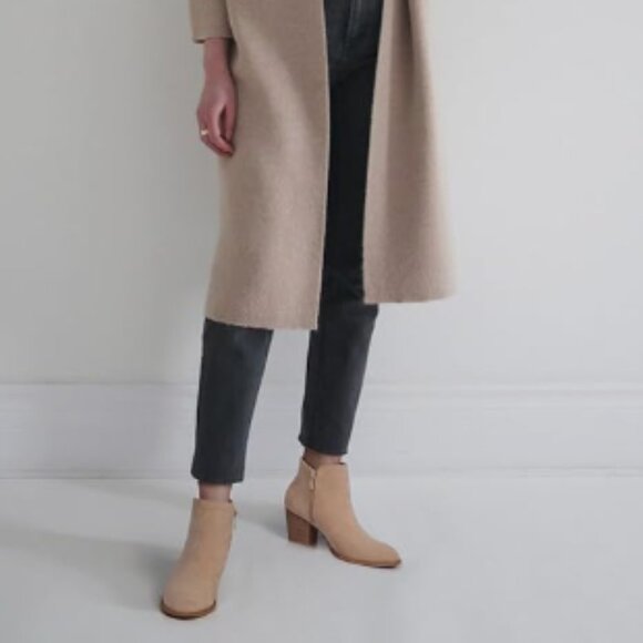 Women’s Faux Suede Ankle Boots, Chunky Low Heel Almond Toe Booties - Picture 1 of 5